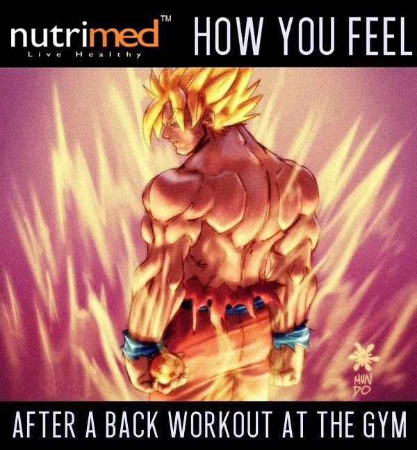 an image of a cartoon character with the words how you feel after a back workout at the gym