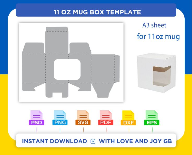 an image of a cardboard box template with love and joy