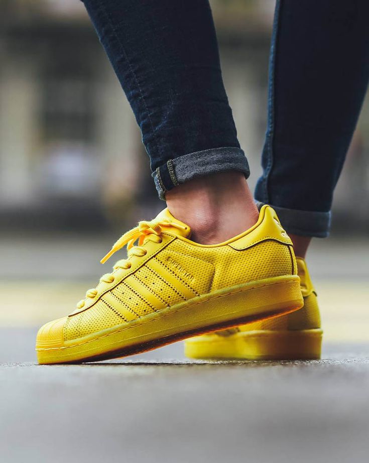 Superstar Adicolor #yellow Adidas Superstar Supercolor, Adidas Superstar 80s, Yellow Trainers, Trainers For Women, Superstar Shoes, Classic Adidas, Sneaker Style, Adidas Originals Superstar, Best Sneakers