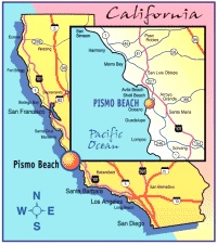 a map of the state of california with its roads and major cities in each region