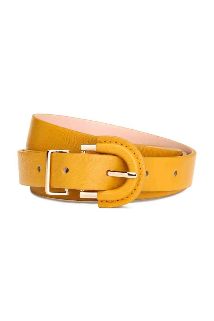 Narrow belt - Yellow - Ladies | H&M GB 1 Leather Corset Belt, Custom Leather Belts, Girls Belts, Nice Belts, Goth Fashion Punk, Womens Leather Belt, Shoulder Belt, Vintage Mens Fashion, Unique Purses