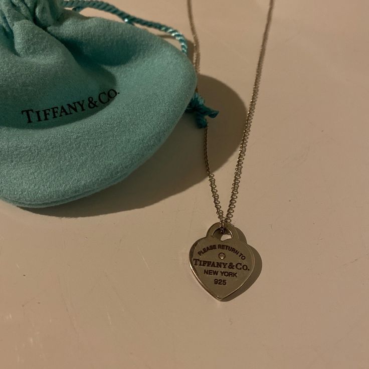 Hardly Worn, Good Condition. With Bag And Box. Jewelry Tiffany, Heart Tag, Tiffany Co Jewelry, Diamond Heart, Tag Necklace, Tiffany & Co., Womens Jewelry Necklace, Jewelry Necklaces, Women Jewelry