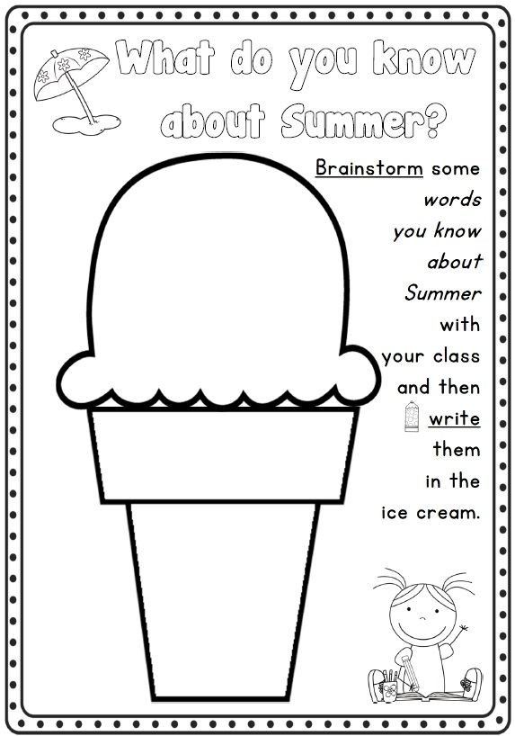 an ice cream sundae worksheet with the words what do you know about summer?