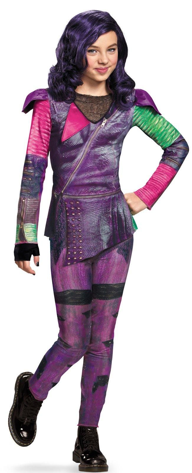 Disney's The Descendants: Mal Isle of the Lost Classic Costume For Girls from CostumeExpress.com Mal Descendants Costume, Disney Descendants Costume, Mal Costume, Evie Costume, Disney Descendants Mal, Descendants Mal, Descendants Costumes, Isle Of The Lost, Halloween Coustumes