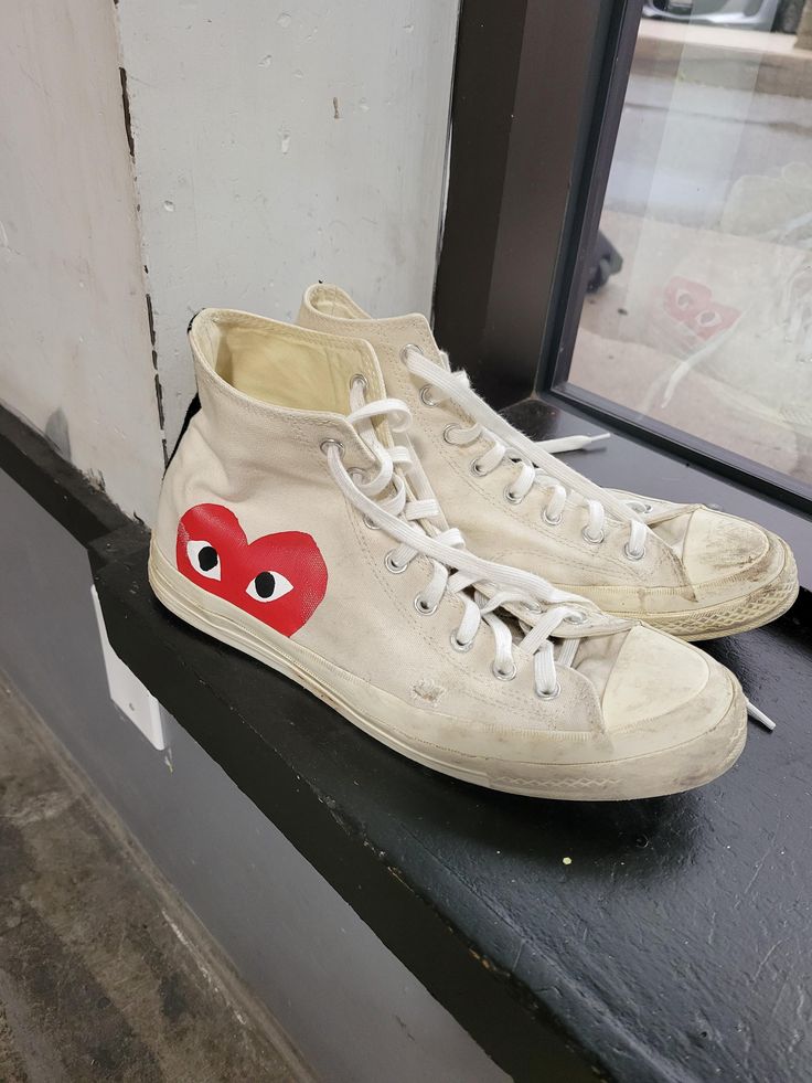 Men's Sz 11 Converse Chuck Taylor All Star High x Comme des Garcons Milk Beige Sneakers Athletic, Converse Chuck Taylor All Star, Chuck Taylor All Star, Converse Chuck, Comme Des Garcons, Chuck Taylor, Chuck Taylors, All Star, Athletic Shoes