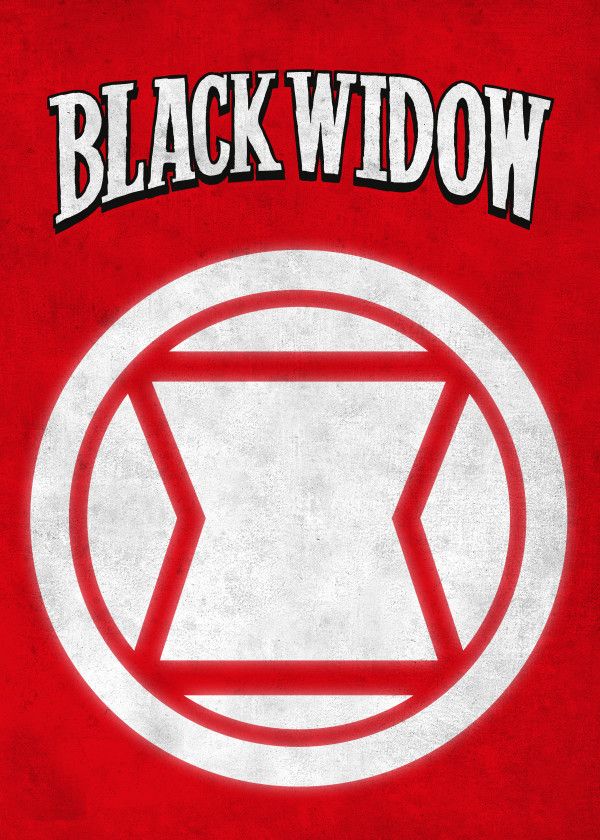 the black widow logo is shown on a red background with white letters that read,'black widow '