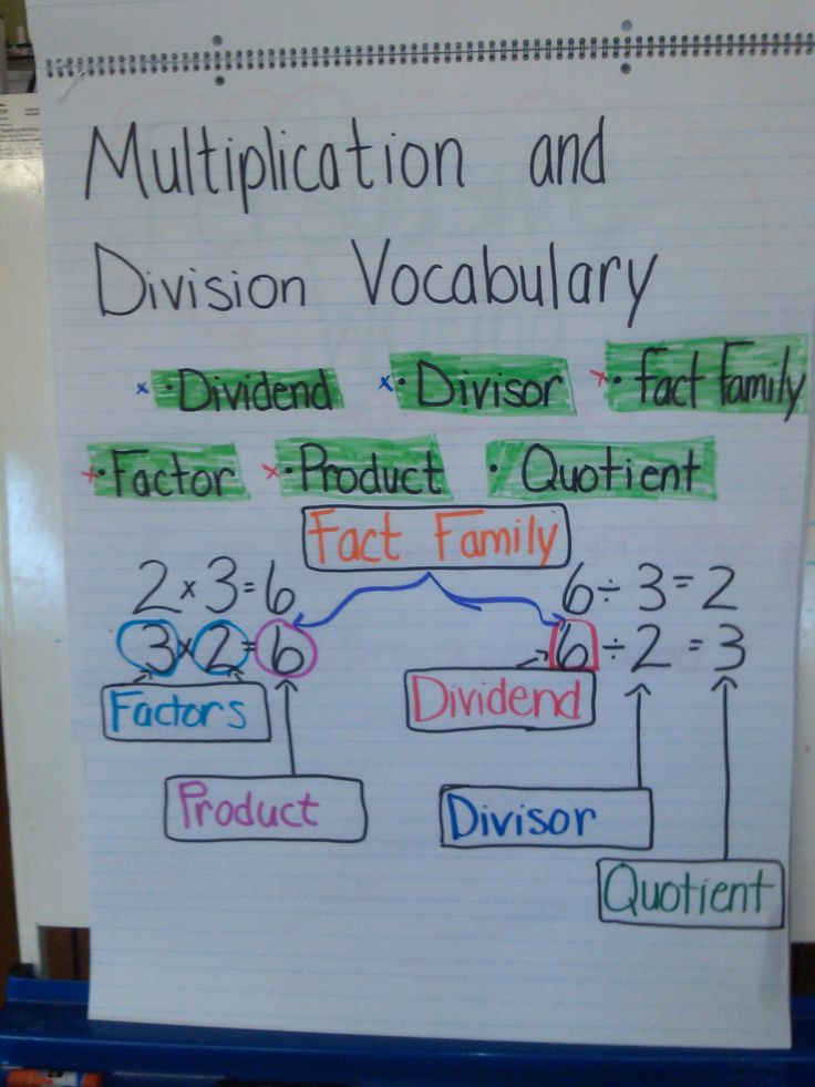 Multiplication and Division Vocabulary Anchor Chart | Math binder, Math ...