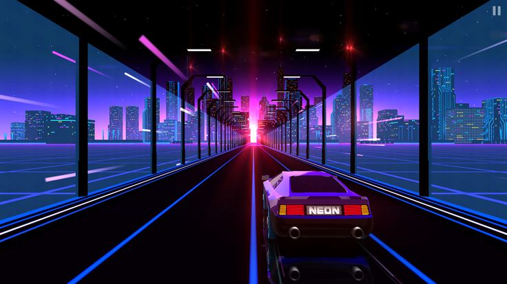 Neon Drive - Retro Waves and Digital Illustration