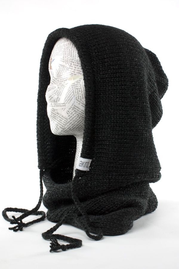 verse-hooded-cowl-black Winter Full Face Knitted Hat, Pictures Animals, Knit Loom, Knit Hood, Sewing Hats, Hooded Cowl, Fort Collins Colorado, Winter Walk, Fall Layers