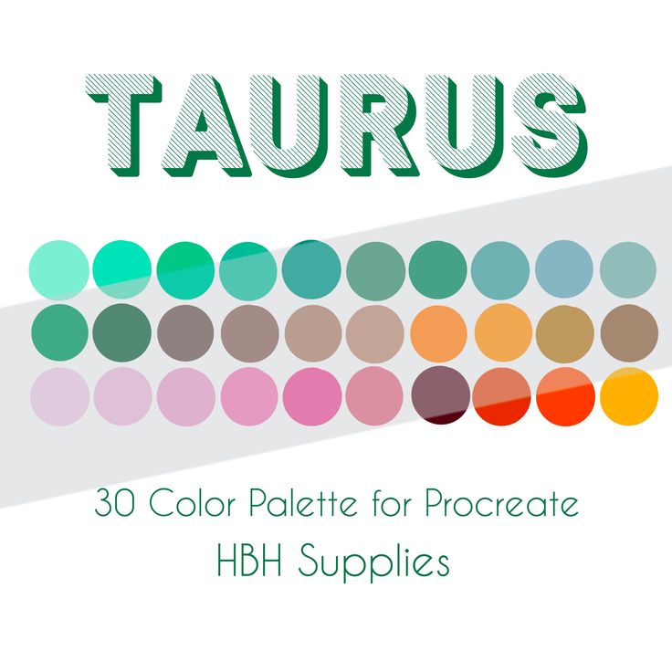 the cover of taurus's book, 30 color palettes for procreate h