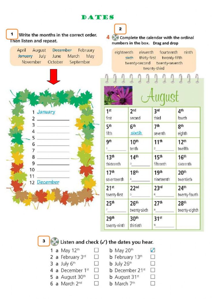 an autumn calendar with the date and time for each month on it, including dates