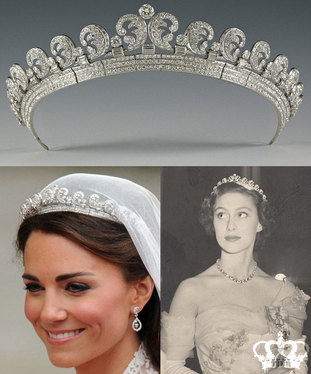 the tiara is shown in three different pictures