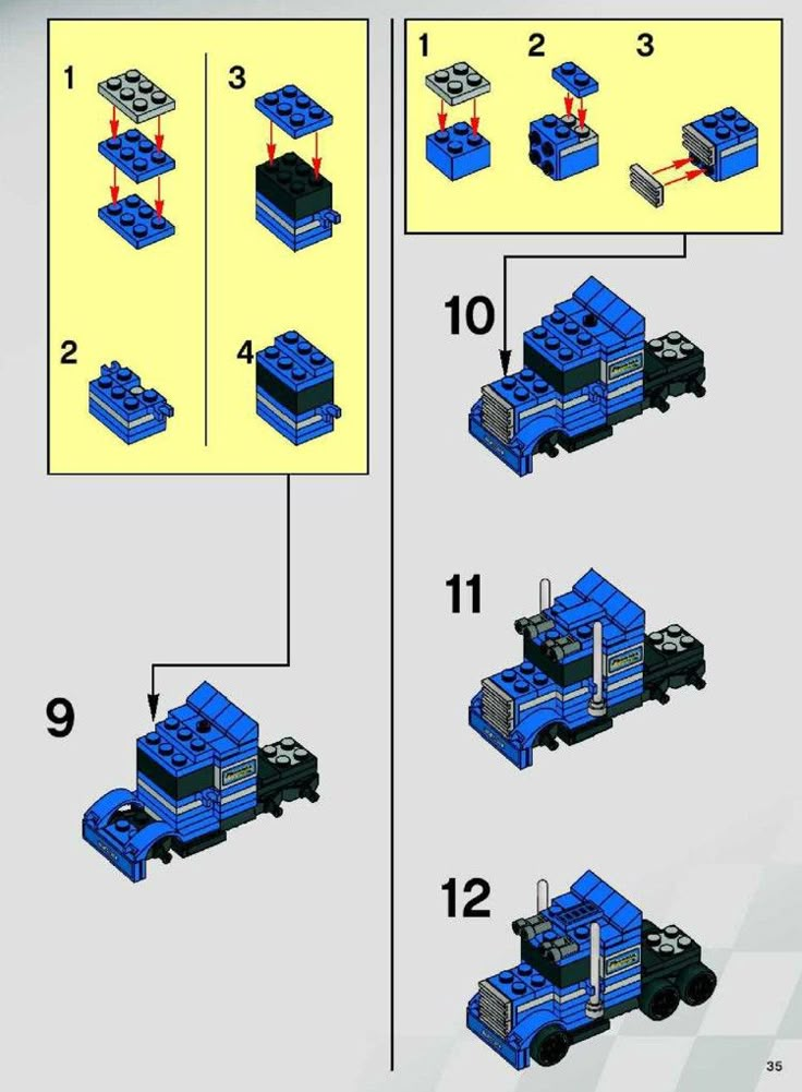 the instructions for how to make a lego truck