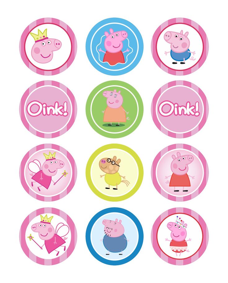 peppa pig birthday cupcake toppers