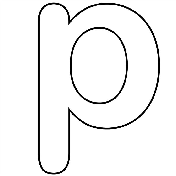 the letter p is shown in black and white