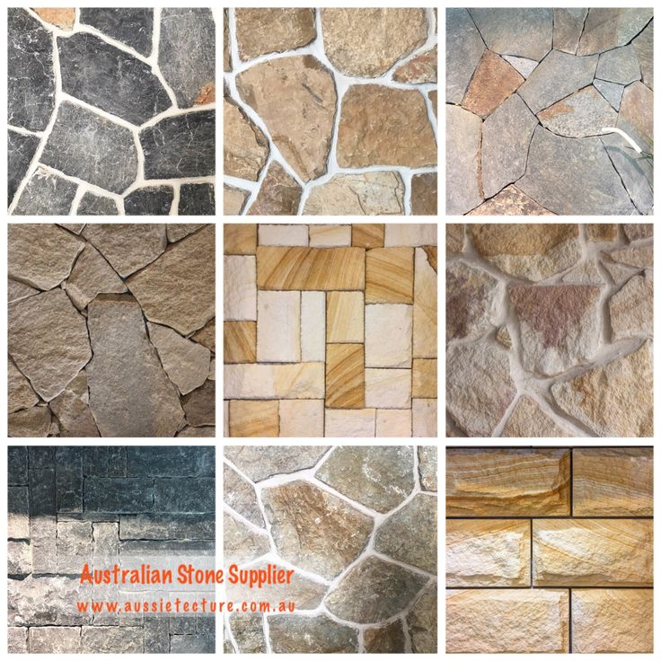 several different types of stone wall tiles