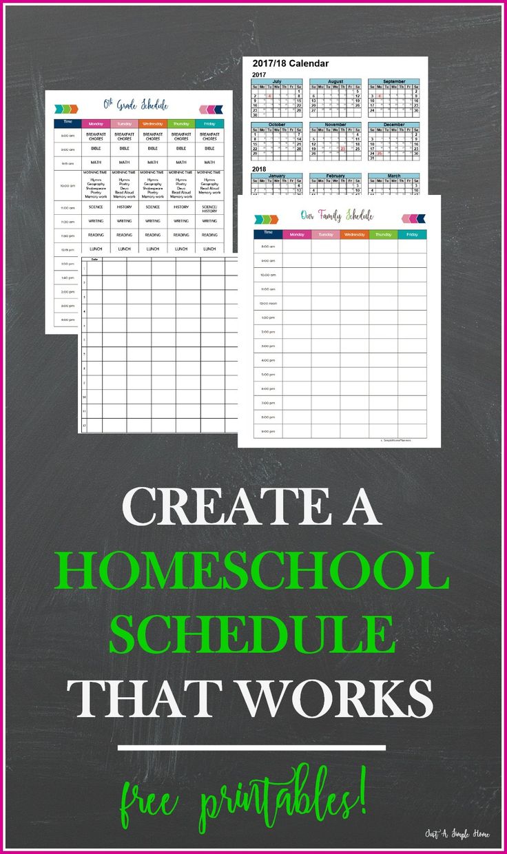 a blackboard with the words create a homeschool schedule that works free printables