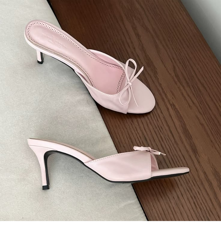 LBSFY - Pink Bow Women's Sandals Fashion 2024 One line Summer Slim Hee – lbsfy Trendy Pink High Heel Sandals, Pink High Heel For Summer, High Heel Pink Heels For Summer, Pink High Heel Heels For Summer, Feminine Pink Round Toe Sandals, Pink High Heels For Summer, Pink Sandals With Padded Heel For Spring, Spring Pink Sandals With Padded Heel, Pink Round Toe Heels For Summer