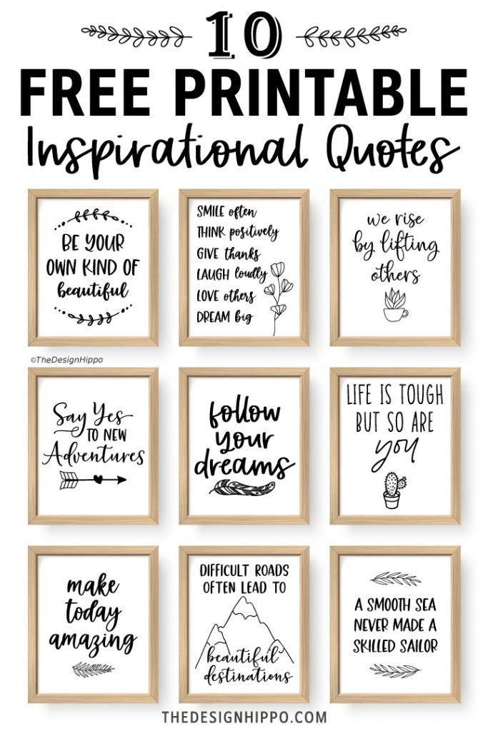 These free printable inspirational quotes are perfect to make wall art ...