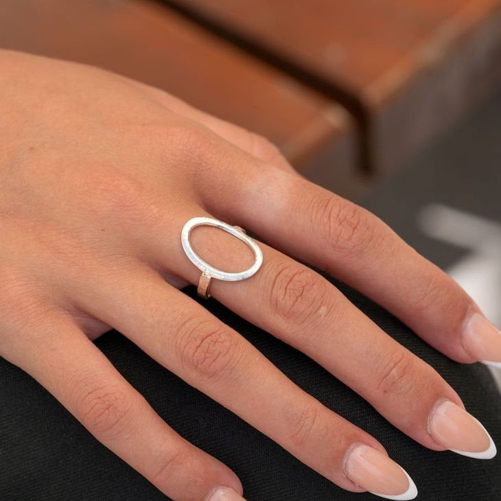 925 Sterling Silver Karma Ring  Materials  * High Quality 925 Sterling Silver * Gold Plating options: 24K Gold Plating  * Handmade item SIZES * Ring Thickness: 0.7mm   Ellipse: 22x13mm   Ring band height: 2mm * Ring size: US Sizes 3-13 (Intervals of half) GIFTING All items come ready to give in a beautiful gift box with a certificate of authenticity. packaging with bubble wrapped to ensure no damage can be made during Shipping. SHIPPING All items are custom-made to order. USA - Parcels are shipp White Gold Stackable Oval Rings, Silver Oval Rings For Everyday Wear, Oval Stackable Rings For Gift, Everyday Oval Sterling Silver Rings, Sterling Silver Oval Stackable Rings, Sterling Silver Oval Midi Rings For Gift, Oval Sterling Silver Midi Rings For Gift, Oval Midi Rings For Gifts, Modern Oval Midi Rings For Gift