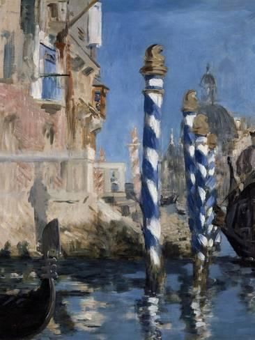 a painting of gondolas in venice, italy