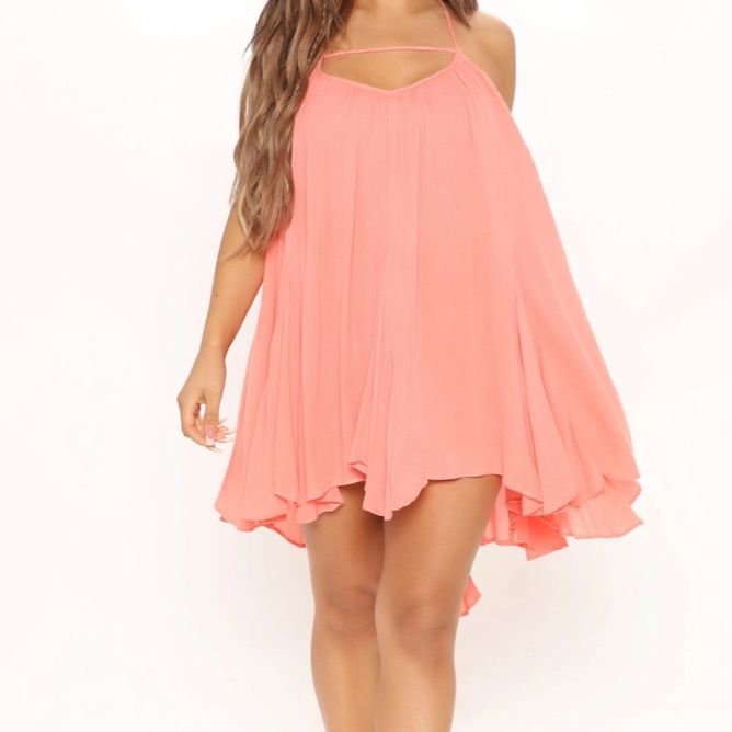 Cute & Flirty Fashion Nova “Fun In The Sun” Mini Dress. Great For Any Special Occasion. Sure To Get Lots Of Compliments. - Color: Coral - Size: L - 100% Rayon - Lined - Open Back - Smoke Free Home Pink Sleeveless Beach Dress For Party, Sleeveless Pink Beach Dress For Party, Flirty Mini Length Beach Dresses, Flowy Dresses For Summer Parties And Spring, Pink Sleeveless Beach Dress For Spring, Spring Mini Dress With Spaghetti Straps For Summer Parties, Spaghetti Strap Mini Dress For Summer Parties, Flirty Mini Dress For Beach In Spring, Flirty Mini Dress For Beach And Spring