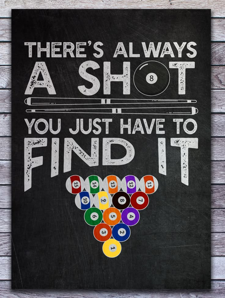 there's always a shot you just have to find it poster on the wall