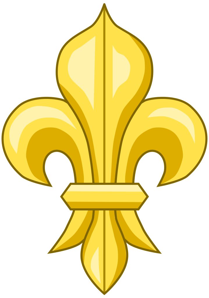 a cell phone with an image of a fleur de lis