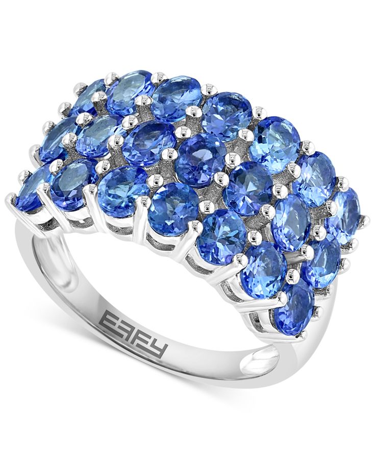 in stock Marianne Hair, Effy Rings, Tanzanite Stone, Tanzanite Ring, Effy Jewelry, Fine Jewels, Sterling Silver Bands, Blue Rings, Cluster Ring