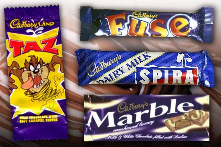 four different types of chocolate bars