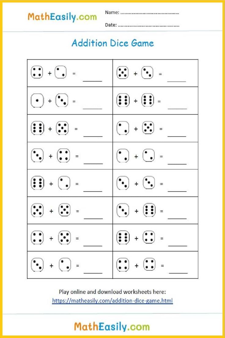 Addition Worksheets for Kindergarten | 1st grade math worksheets, First ...