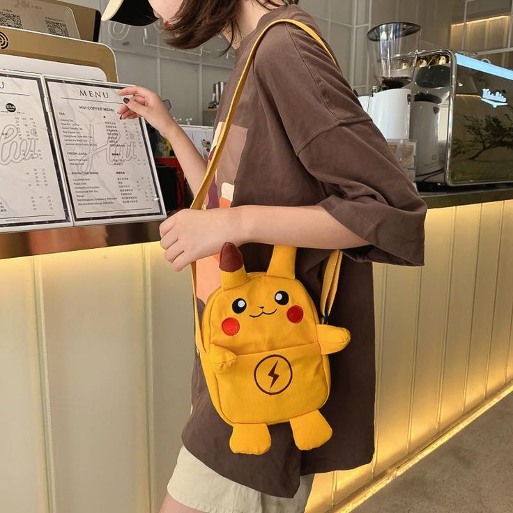 Lovely Pikachu Shoulderbag PN1452 Backpack Pattern, Backpack Bags, Small Businesses, Fashion Backpack, Pikachu, Harajuku, Wallets, Bag Lady, Shoulder Bag