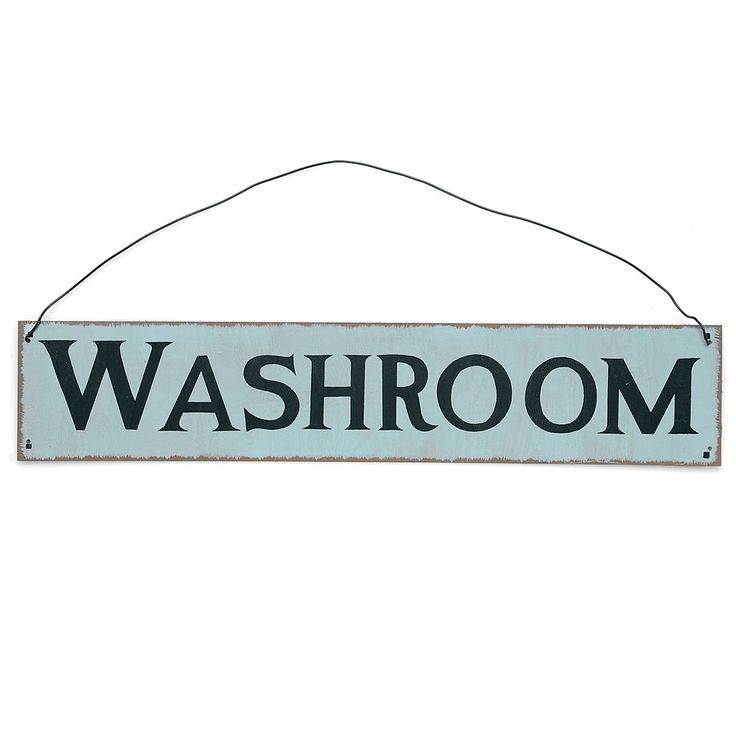 a sign that says, washroom hanging on a wall with the word'washroom'in black and white