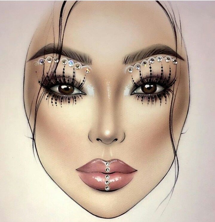 Mac Face Charts, Makeup Charts, Makeup Illustration, Face Charts, Makeup Drawing, Makeup Face Charts, Face Chart, Creative Makeup Looks, Fantasy Makeup