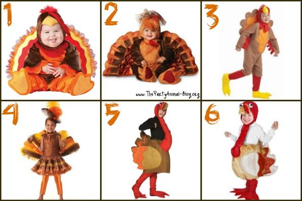 several pictures of children in turkey costumes