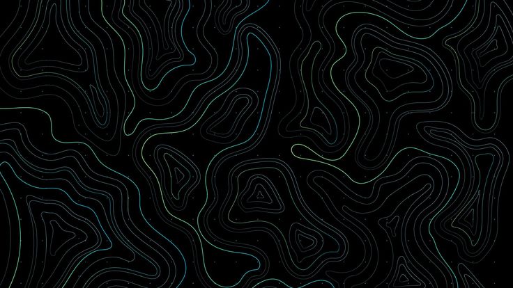 an abstract black background with blue and green lines