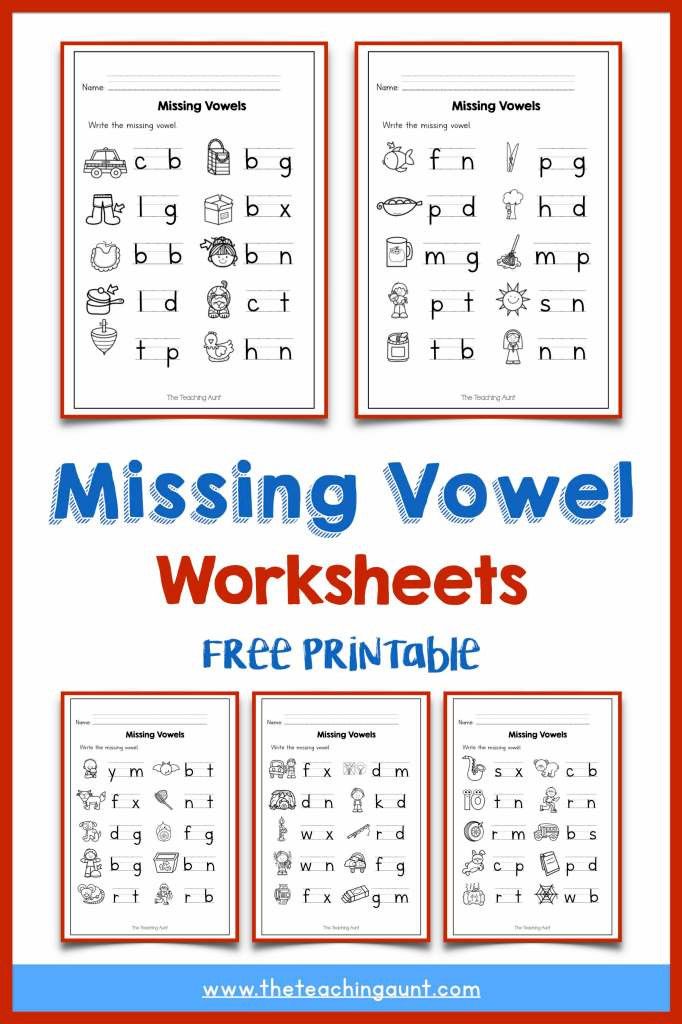 Vowel Worksheets for Kindergarten Missing Vowel Worksheets for ...