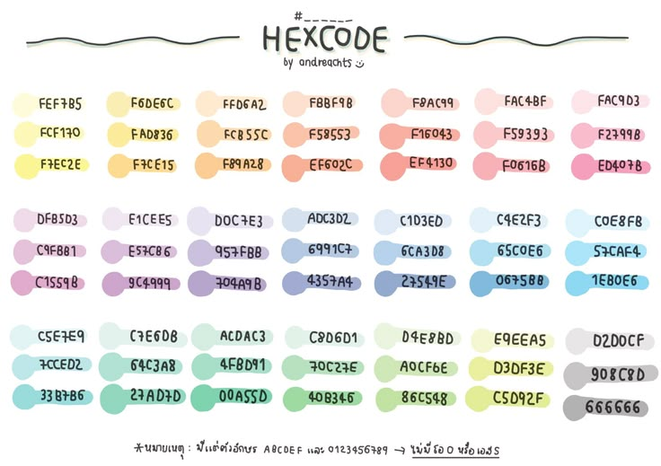 a colorful poster with the words hexcode written in different font and colors on it