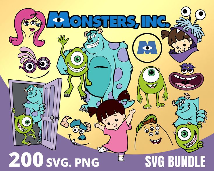 Monsters SVG Bundle, Monsters Clipart PNG, Monsters Birthday Cut Files ...