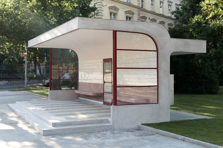 1930s Functionalist Bus Stop by Oskar Poříska in Brno, Czech Republic ...