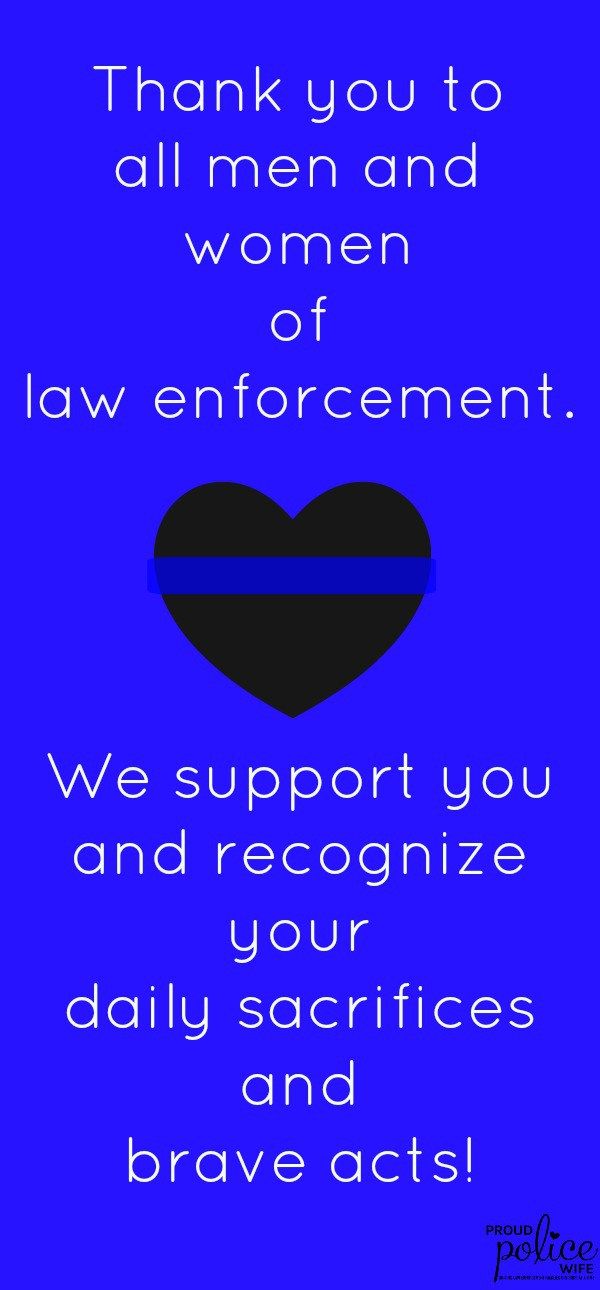 a blue heart with the words thank you to all men and women of law enforcement