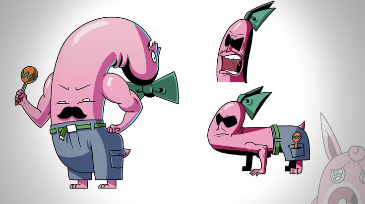 an image of a cartoon character with different facial expressions on his face and chest, holding a hammer