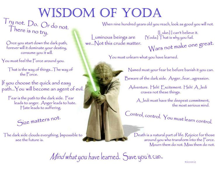 a star wars poster with an image of yoda and the words that describe it