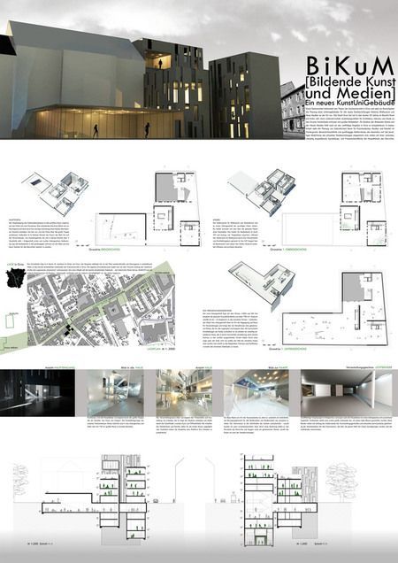 an architectural plan for a building with lots of windows and lights on the top floor