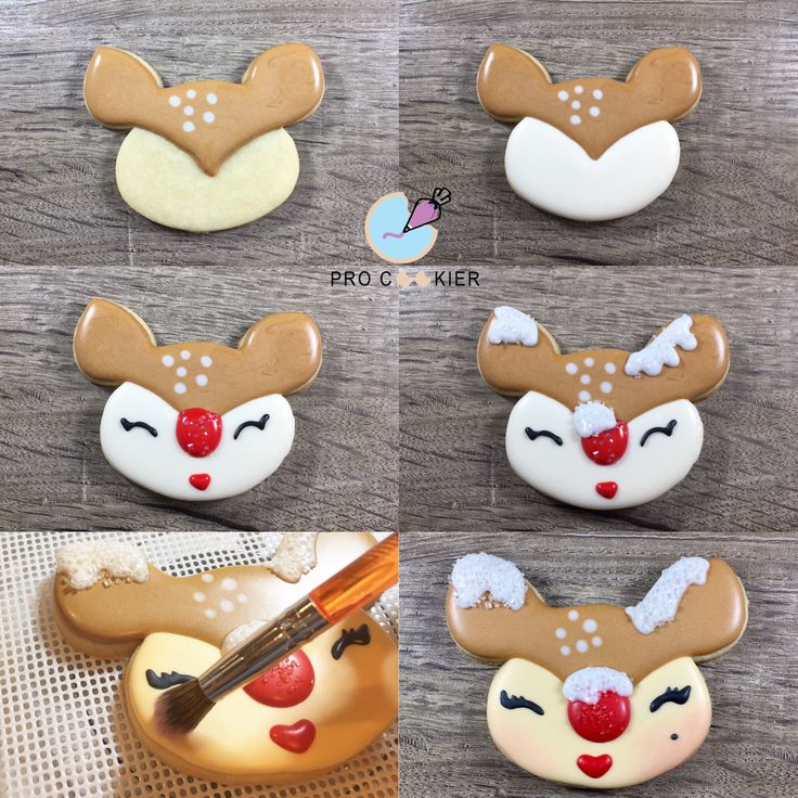 some kind of decorated cookies with different designs on them and a brush in the middle