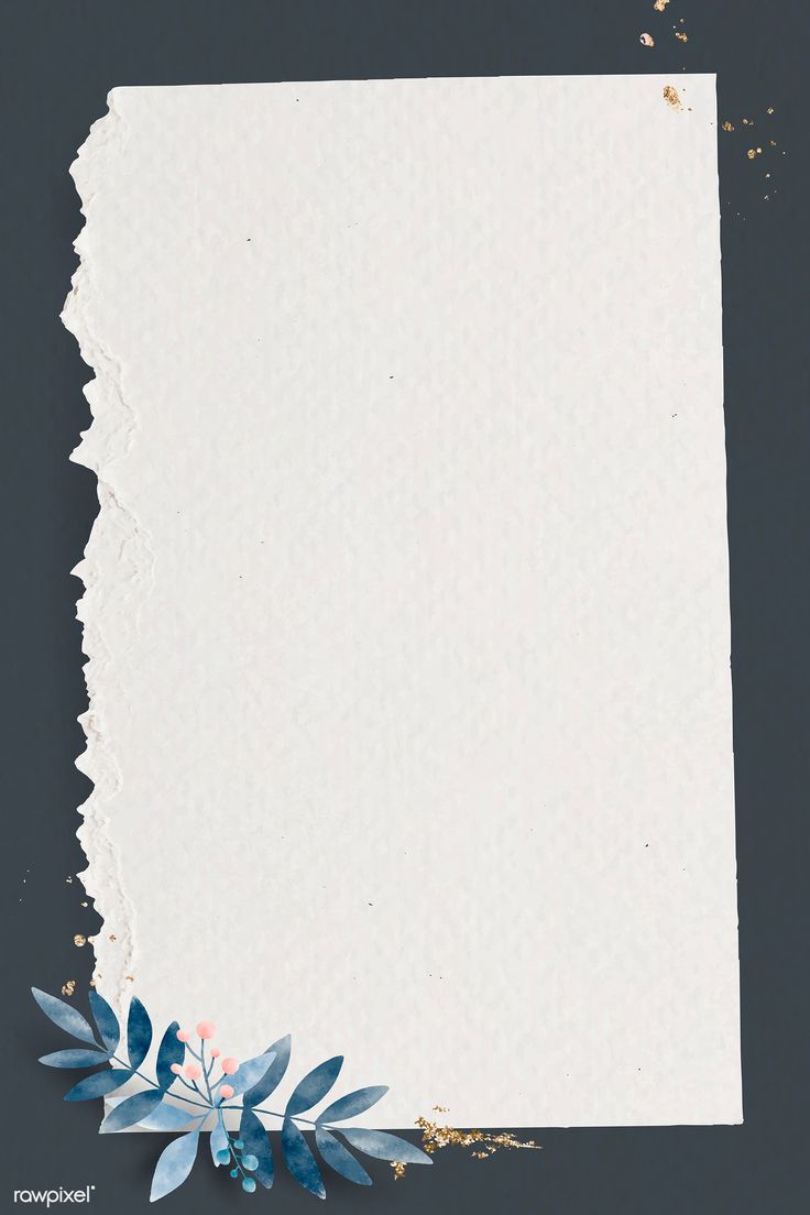 an empty piece of paper with blue flowers on it