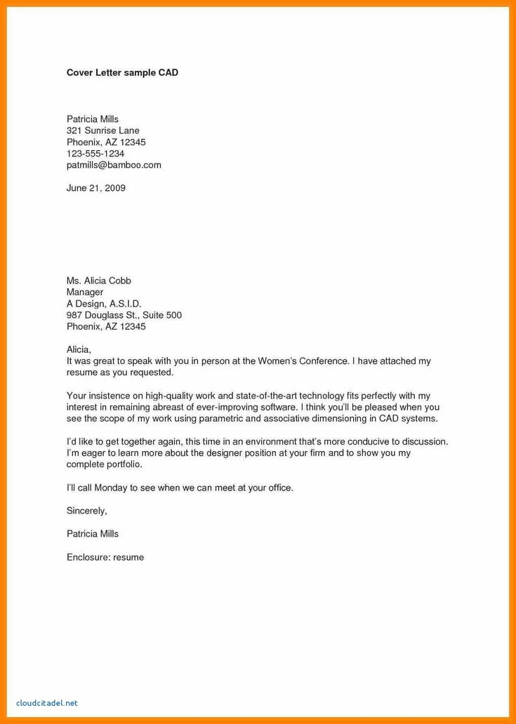 a cover letter for a job application is shown in the above image, an orange frame