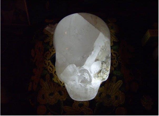 a large white rock sitting on top of a table