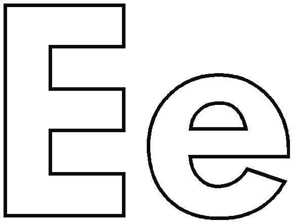 the letters e and f are black and white