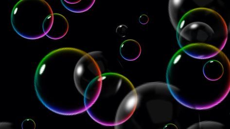 🌈🎶 Rainbow Bubbles Floating on Black VJ Loop Video Background for Edits ...